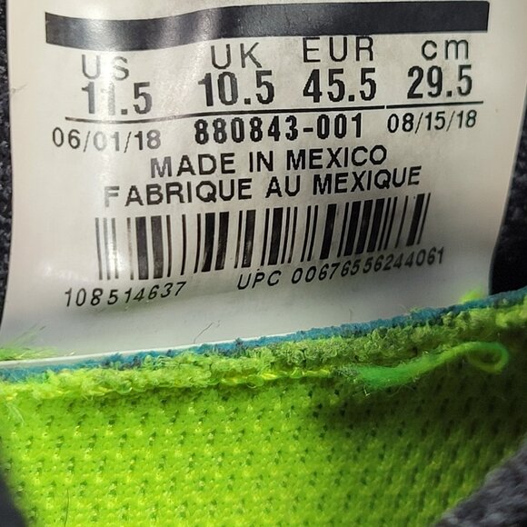 Nike Free RN Flyknit Running Sneakers Shoes Mens 11.5 Black White 880843 001 - Picture 12 of 12